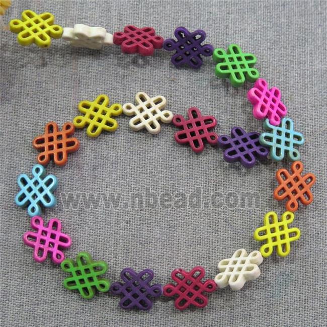 synthetic Turquoise knot beads, mix color
