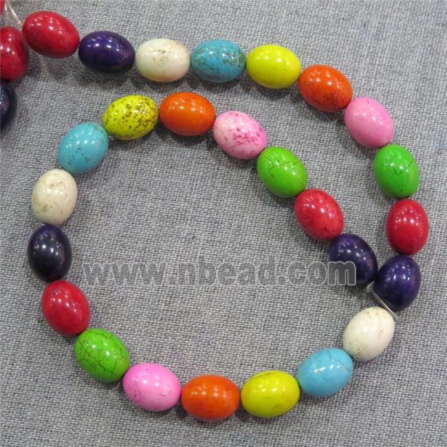 synthetic Turquoise rice beads, mix color
