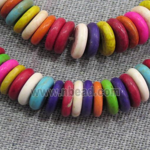 synthetic Turquoise heishi spacer beads, mix color