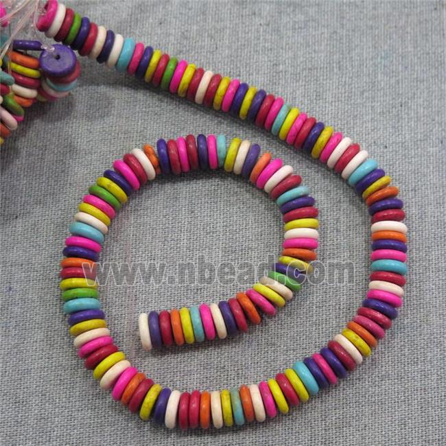 synthetic Turquoise heishi spacer beads, mix color