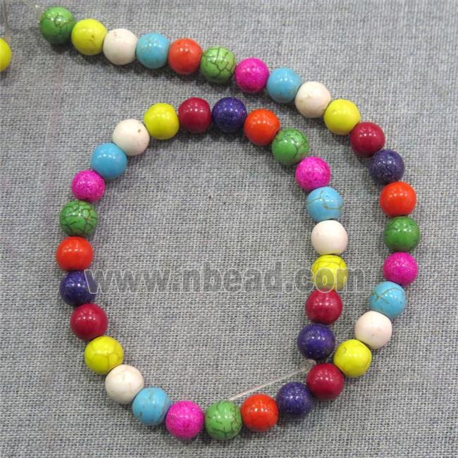 synthetic Turquoise round beads, mix color