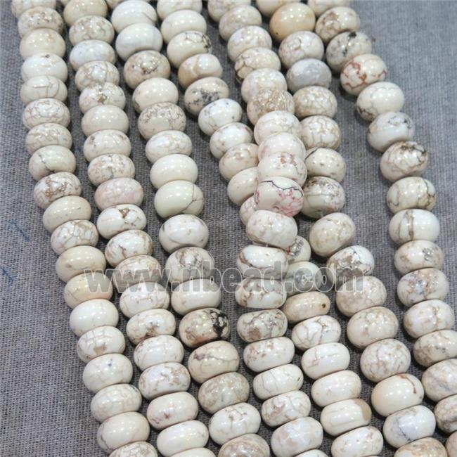 natural White Turquoise rondelle Beads