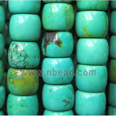 stabilized Turquoise bead, barrel, blue