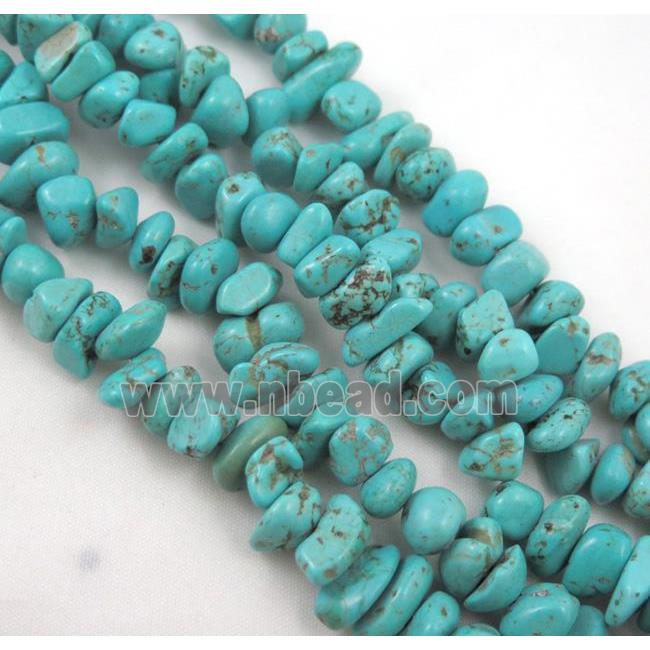 turquoise chips beads, freeform