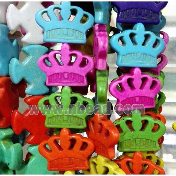 synthetic Turquoise crown beads, mix color