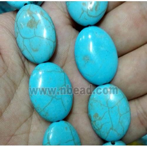 blue synthetic Turquoise oval beads