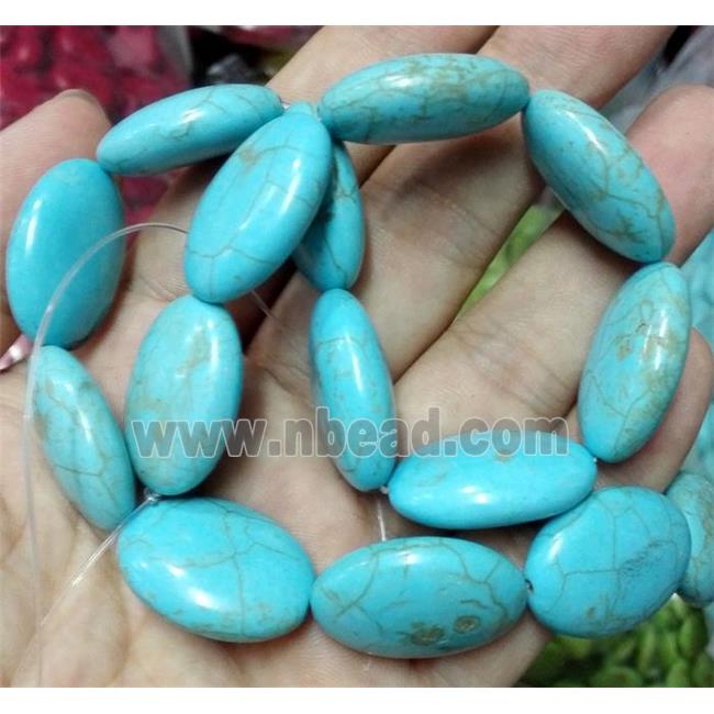 blue synthetic Turquoise oval beads