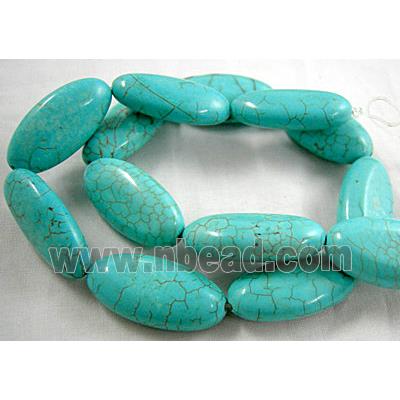 Chalky Turquoise beads, Rice shape