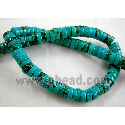 Chalky Turquoise beads for bracelet, Heishi beads