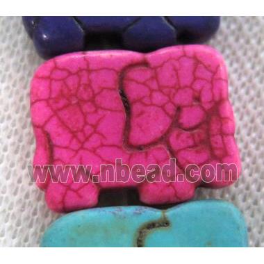 hotpink synthetic Turquoise elephant beads