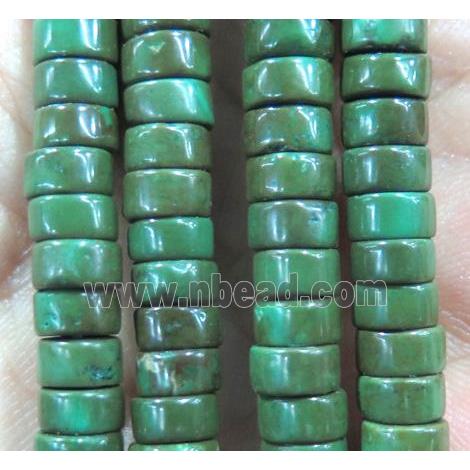 Turquoise beads, green, heshi, stabilized