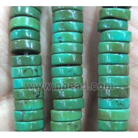 green Turquoise heishi beads, stabilized