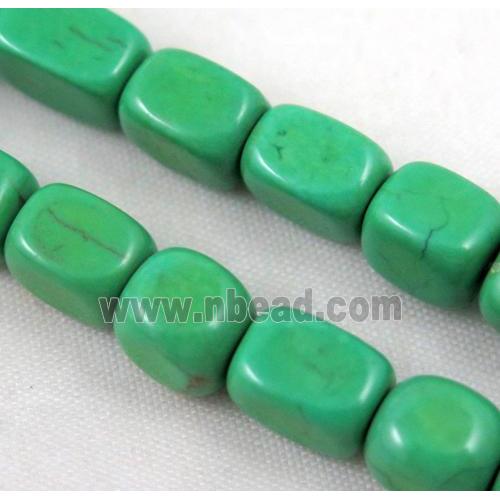 green synthetic Turquoise cuboid beads
