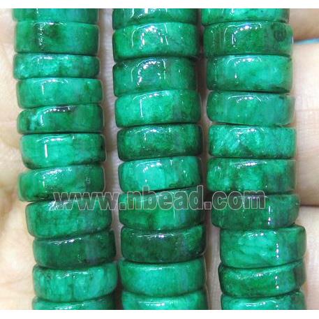 green turquoise heishi beads, synthetic
