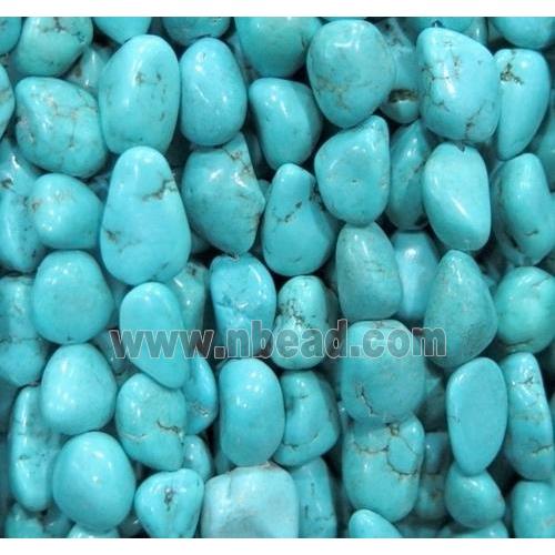 blue Assembled Turquoise chip beads, freeform