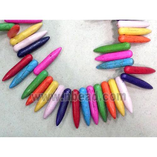synthetic Turquoise bullet beads, mixed color