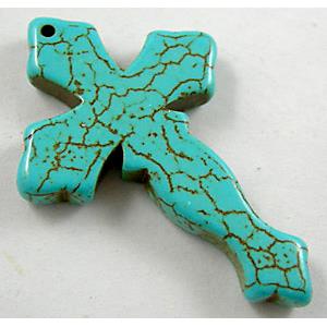 Chalky Turquoise Cross Pendant