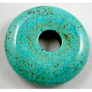 Chalky Turquoise pendant, donut