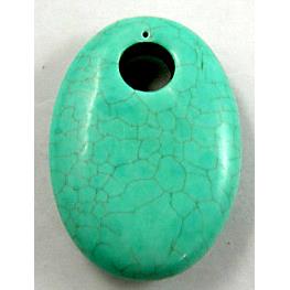 Chalky Turquoise oval pendant