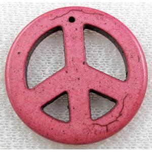 Turquoise Peace sign, pendant, dye