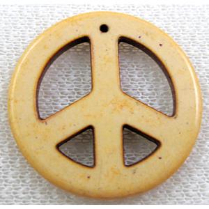 Turquoise Peace sign, pendant, dye