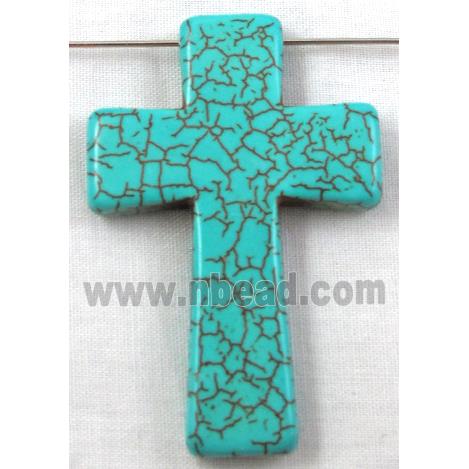 Chalky Turquoise, stabilized, Crosses Pendant