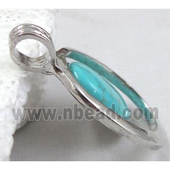 Chalky Turquoise, stabilized,  Pendant