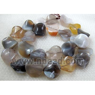 Natural Twist Coin Agate beads, mix color