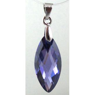 Cubic Zirconia pendant, purple