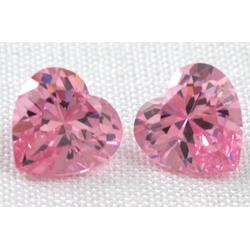 Cubic Zirconia heart diamond, pink