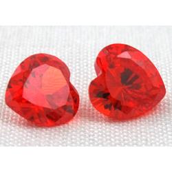 Cubic Zirconia heart diamond, red