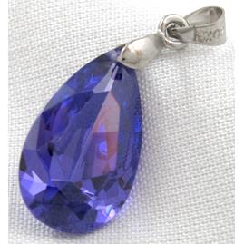 Cubic Zirconia drip diamond pendant, purple