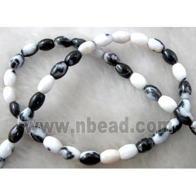 Natural Zebra Jasper barrel beads