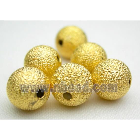 round copper stardust beads, corrugated, gold plated