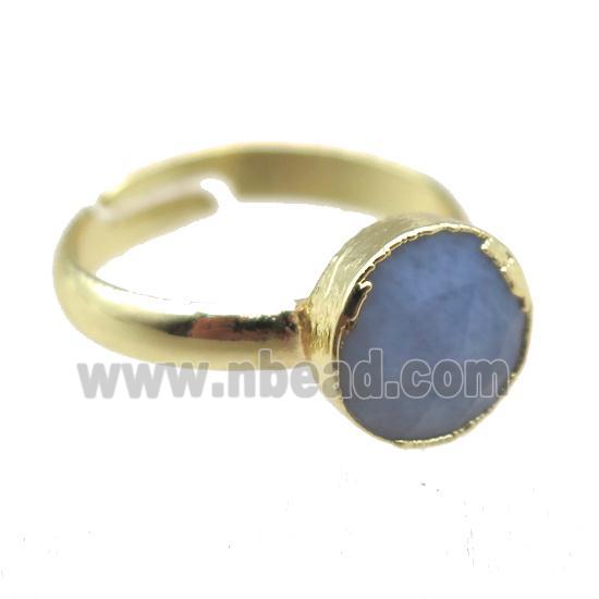 Blue Lace Agate Rings, gold plated