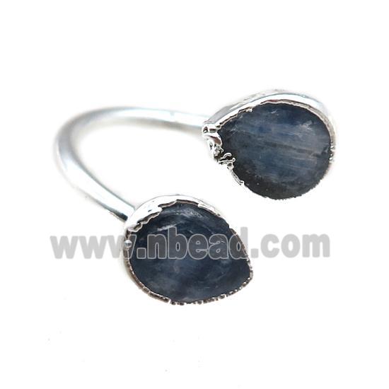 blue Kyanite Rings, silver plated