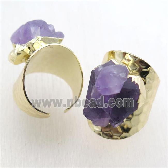 Amethyst Rings, gold plated