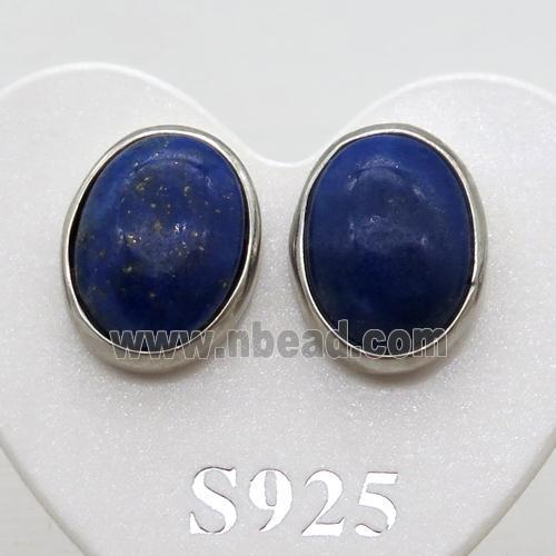Sterling Silver Stud Earring with Lapis