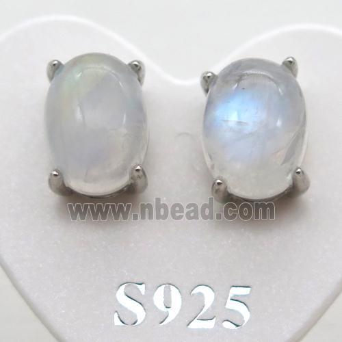 Sterling Silver Stud Earring with moonstone