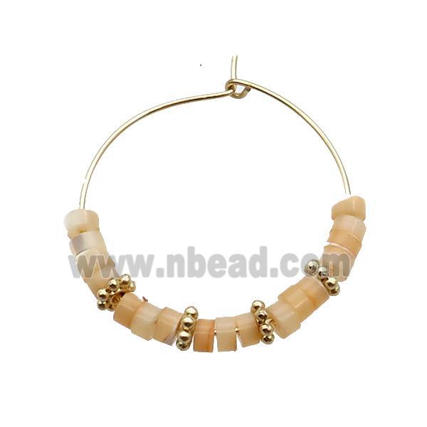 Yellow Aventurine Copper Hoop Earring Gold Plated
