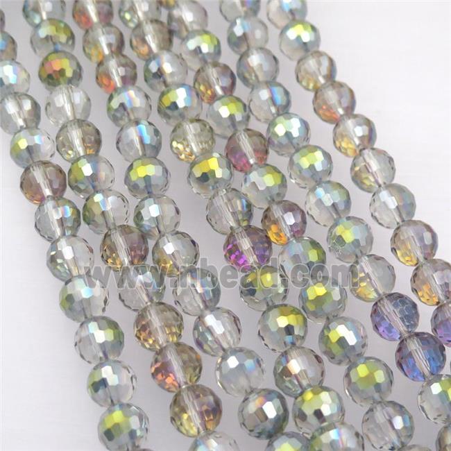 Chinese Crystal Glass Beads, faceted round, green purple