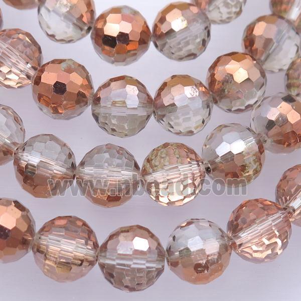 Chinese Crystal Glass Beads, faceted round, half red