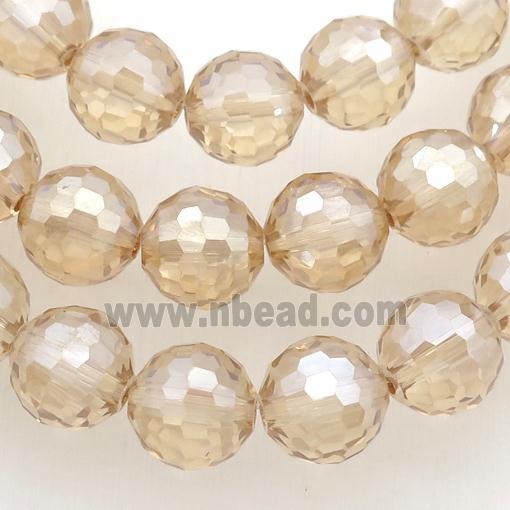 Chinese Crystal Glass Beads, champagne, faceted round