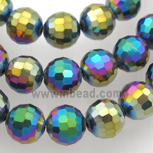 Chinese Crystal Glass Beads, rainbow, faceted round