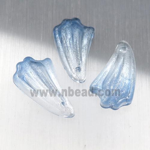 blue crystal glass petal beads