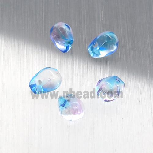 blue crystal glass teardrop beads