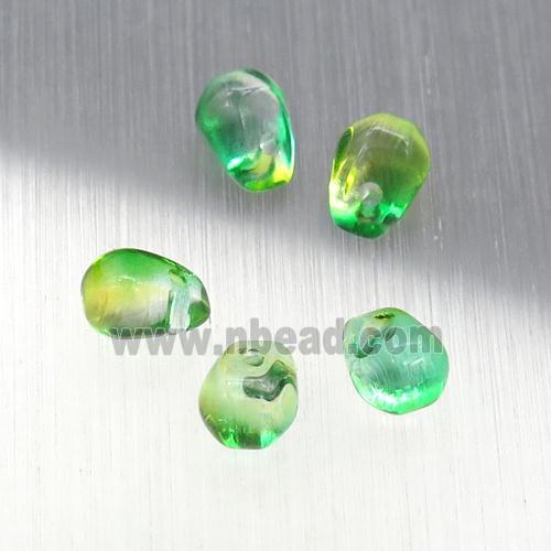 green crystal glass teardrop beads