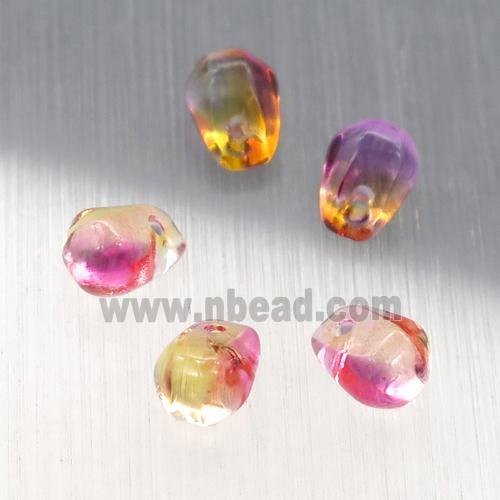 crystal glass teardrop beads, multicolor