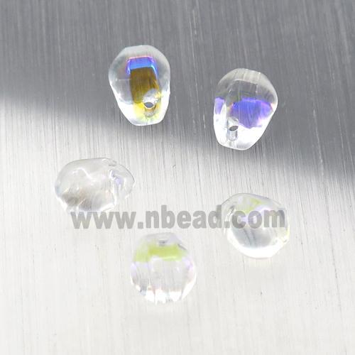 crystal glass teardrop beads, AB-color electroplated