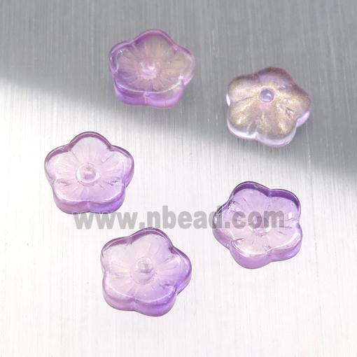 purple crystal glass capbeads
